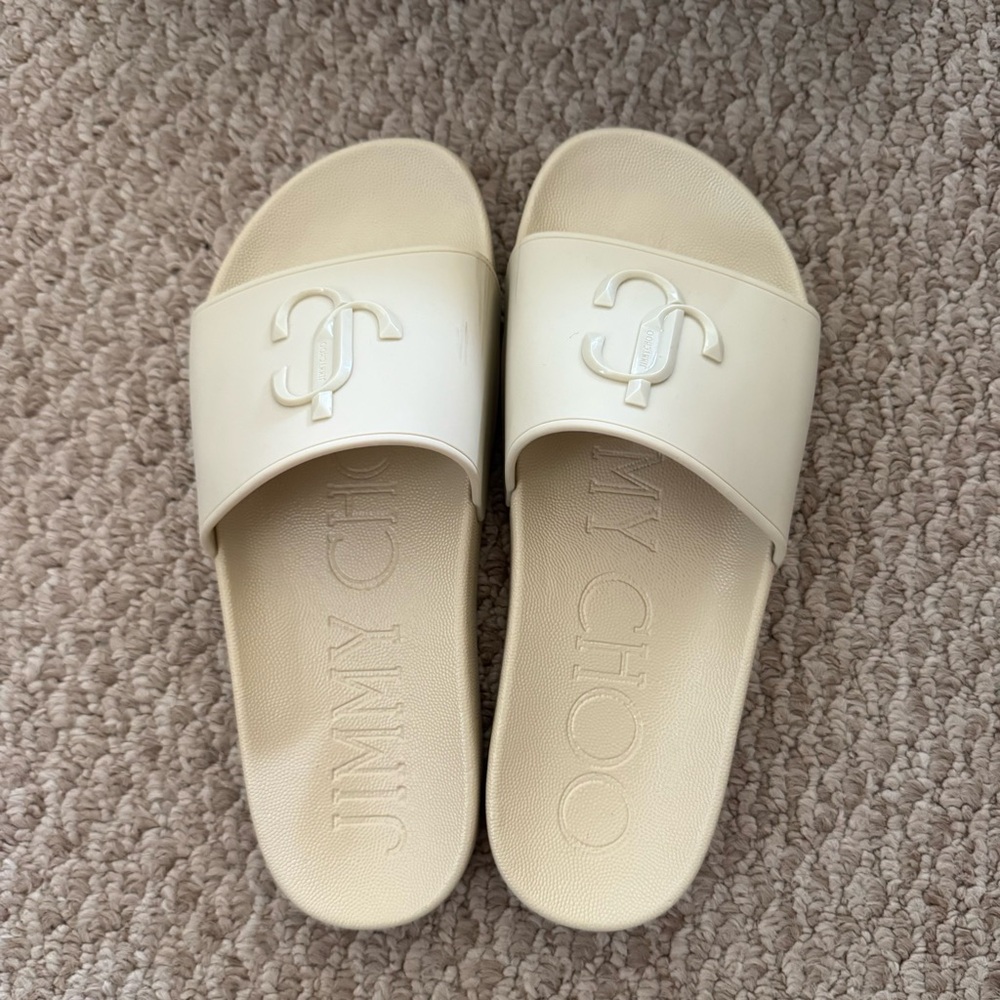 Jimmy Choo Ivory Slides